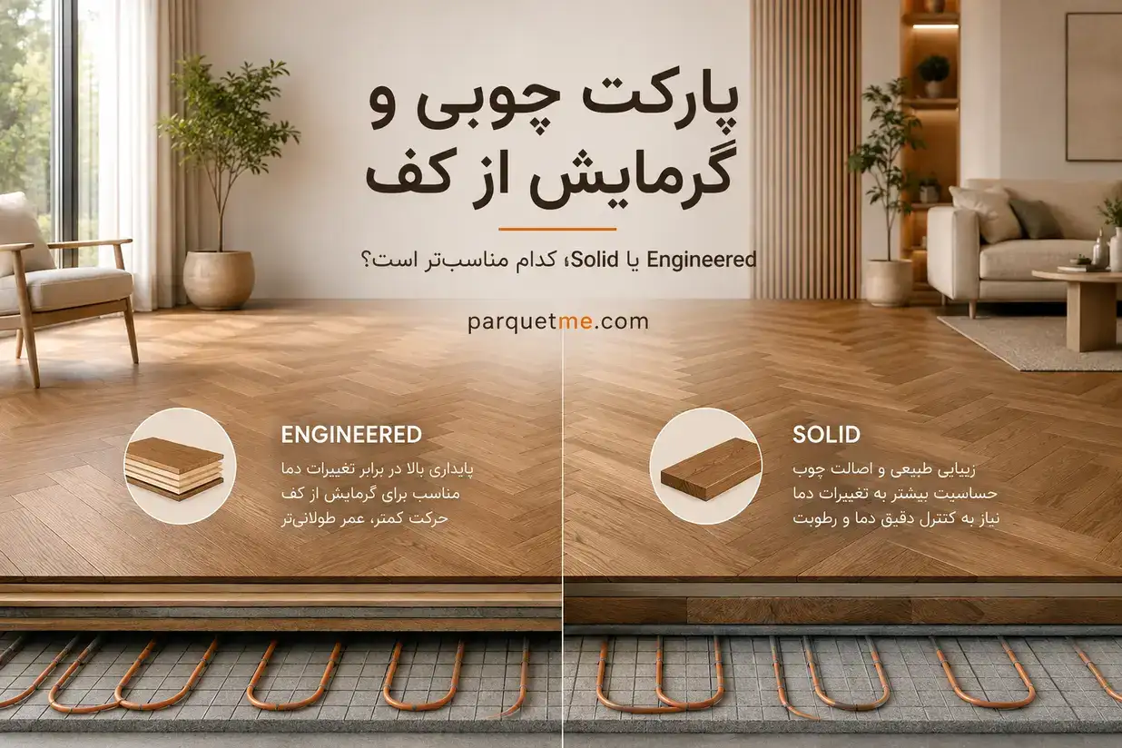 پارکت چوبی روی گرمایش از کف؛ انتخاب گونه و ساختار مناسب
